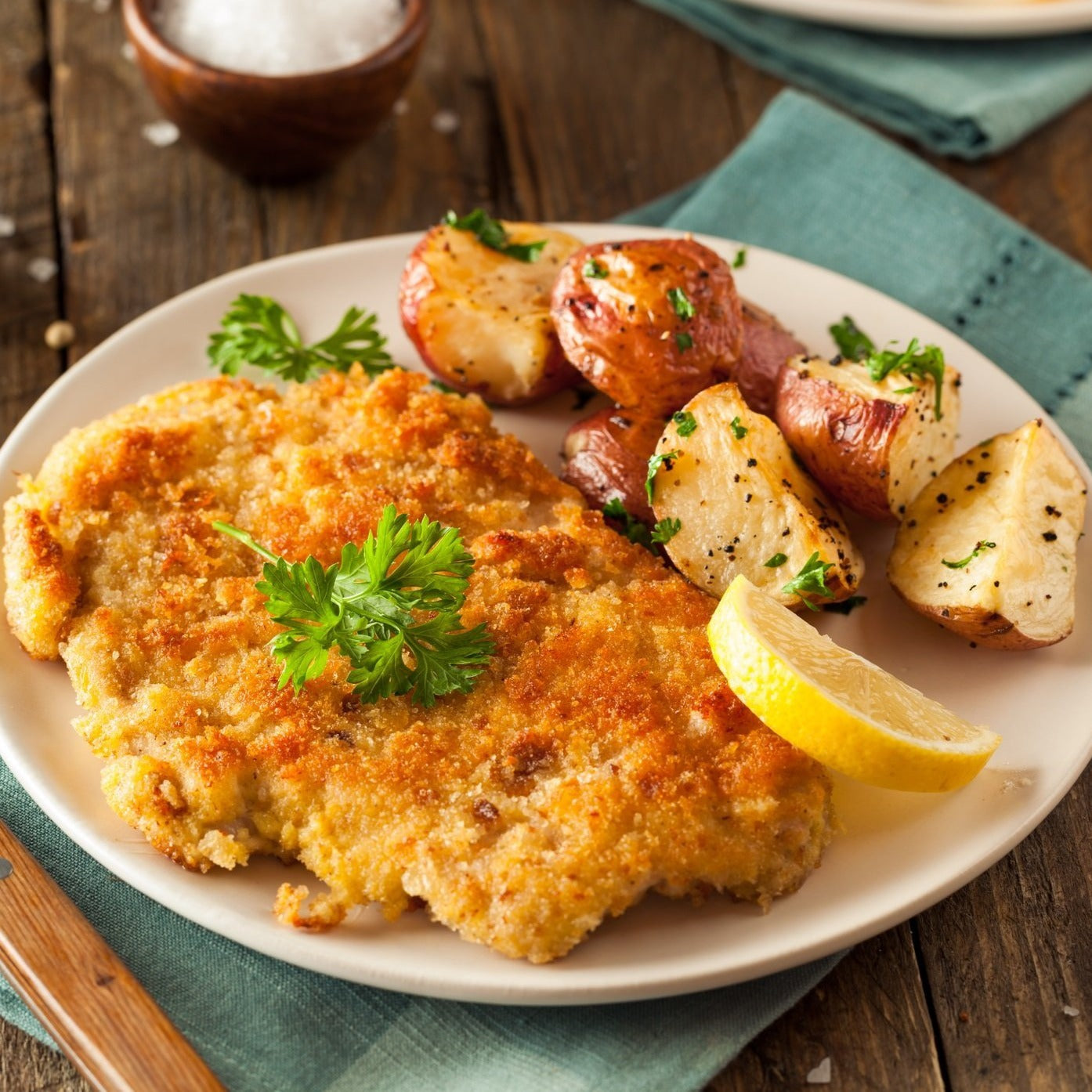 Gourmet Hungarian Chicken Schnitzel Platter
